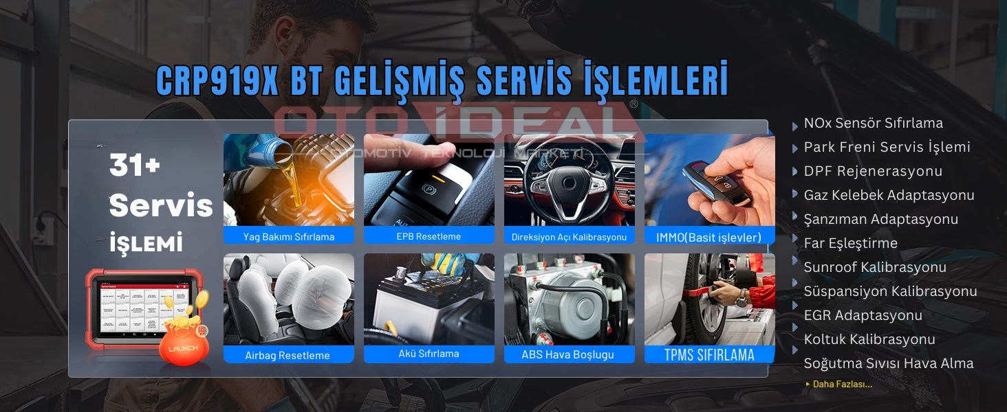 Launch CRP 919X BT Servis İşlevleri